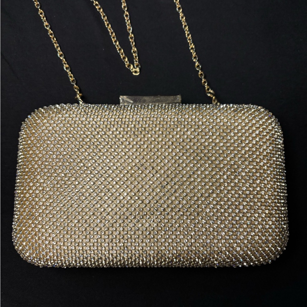 Elegant Gold and Silver Clutch Bag